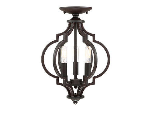 Meridian - M60055ORB - Three Light Convertible Semi-Flush/Pendant - Msemi - Oil Rubbed Bronze