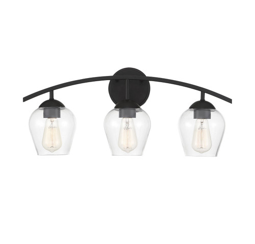 Meridian - M80032MBK - Three Light Bathroom Vanity Light - Mbath - Matte Black