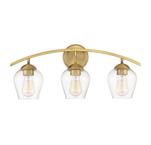 Meridian - M80032NB - Three Light Bathroom Vanity Light - Mbath - Natural Brass