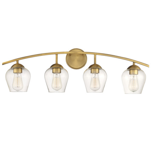 Meridian - M80033NB - Four Light Bathroom Vanity Light - Mbath - Natural Brass