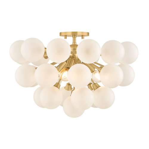 Mitzi - H1087603-AGB - Three Light Semi Flush Mount - Antoneta - Aged Brass