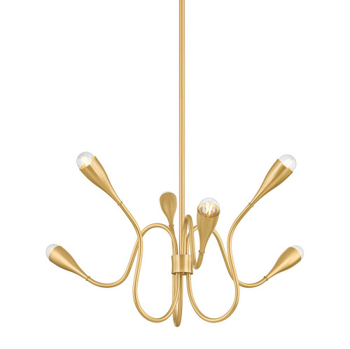 Mitzi - H1108806-AGB - Six Light Chandelier - Anaise - Aged Brass