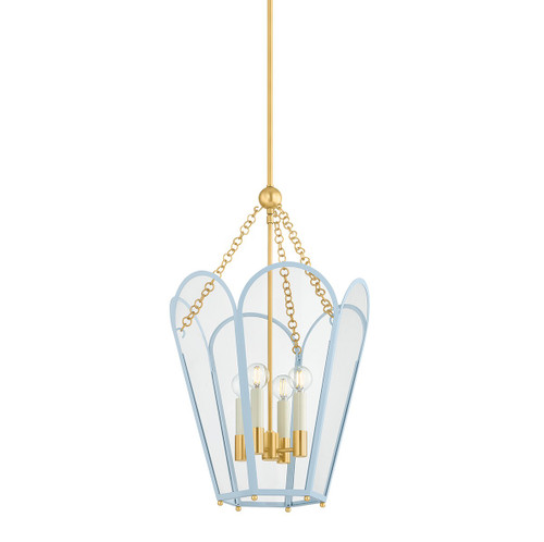 Mitzi - H1132704-AGB/SAO - Four Light Lantern - Clarisse - Aged Brass