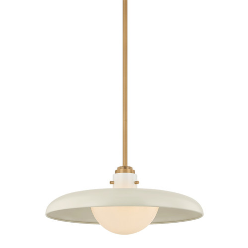 Troy Lighting - F2620-PBR/OW - One Light Pendant - Gustavo - Patina Brass