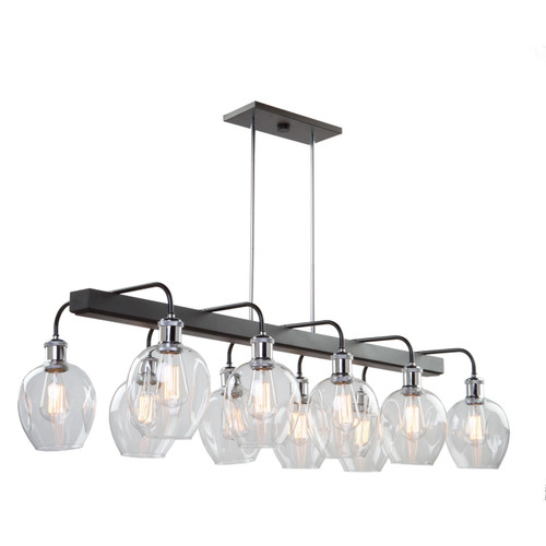 Artcraft - AC11340PN - Ten Light Island Pendant - Hennessy - Polished Nickel & Black