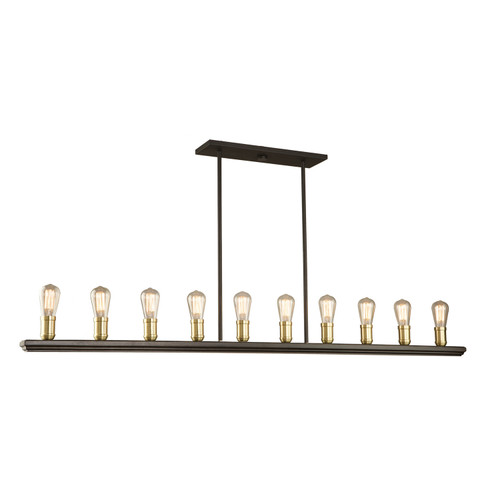 Artcraft - AC11350SB - Ten Light Island Pendant - Sandalwood - Satin Brass
