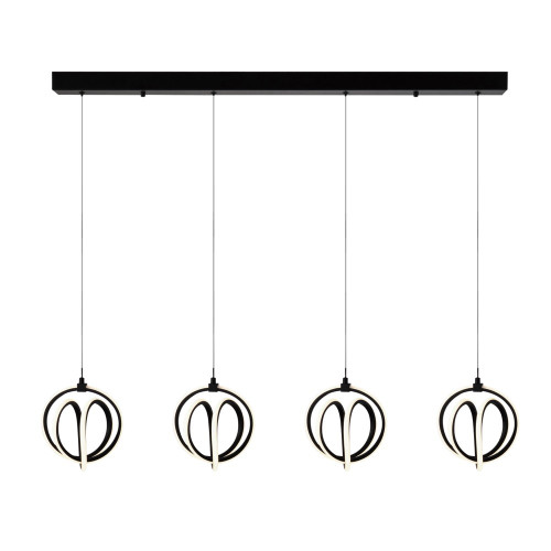 Artcraft - AC6734BK - LED Chandelier - Rose - Black