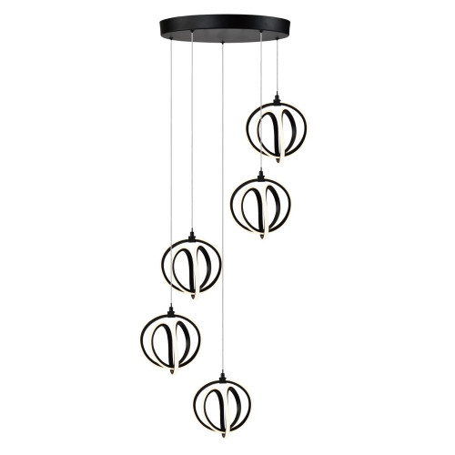 Artcraft - AC6735BK - LED Chandelier - Rose - Black