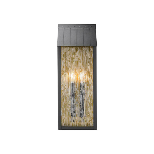 Artcraft - AC8058BK - Two Light Outdoor Wall Sconce - Point - Black Brass