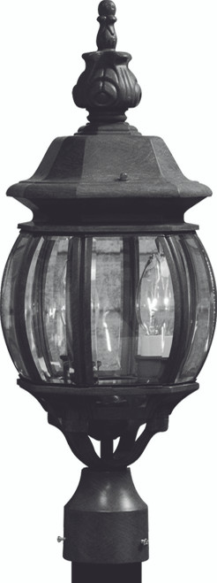 Artcraft - AC8363BK - Three Light Outdoor Post Mount - Classico - Black