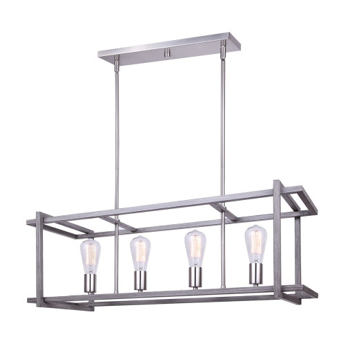 Canarm - ICH1066A04BNB33 - Four Light Chandelier - Carli - Brushed Nickel + Brushed Dark Grey