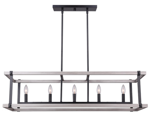 Canarm - ICH1094A05BBG40 - Five Light Chandelier - Joelle - Matte Black/Brushed Grey