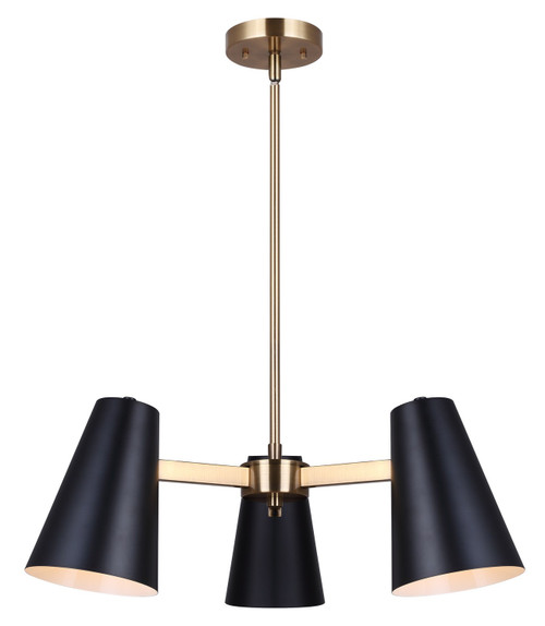 Canarm - ICH1145A03BKG - Three Light Chandelier - Harken - Matte Black And Gold