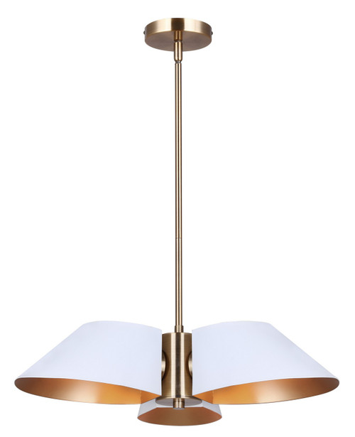 Canarm - ICH1146A03WHG - Three Light Chandelier - Daxton - Matte White And Gold