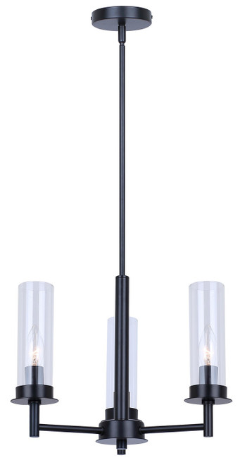 Canarm - ICH1205A03BK - Three Light Chandelier - Benson - Matte Black