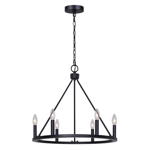Canarm - ICH2033B06BK26 - Six Light Chandelier - Mara - Matte Black
