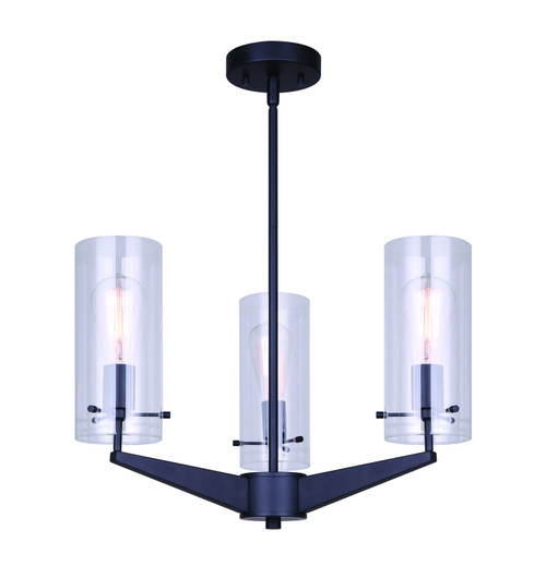 Canarm - ICH759A03BK - Three Light Chandelier - Joni - Black