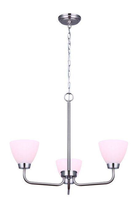 Canarm - ICH765A03BN - Three Light Chandelier - Noah - Brushed Nickel