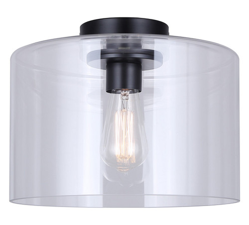Canarm - IFM2125B12BK - One Light Flush Mount - Sklo - Matte Black