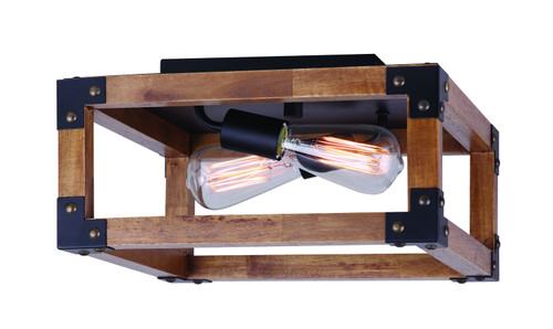 Canarm - IFM756A13BKW - Two Light Flush Mount - Moss - Black/Wood