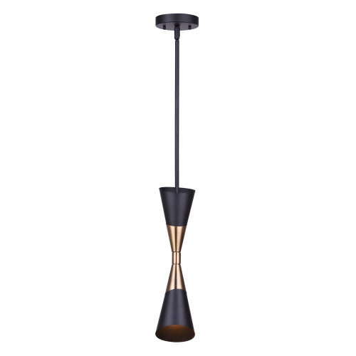 Canarm - IPL1073A01BKG - One Light Pendant - Emlen - Matte Black And Gold