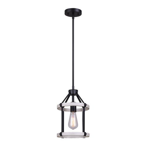 Canarm - IPL1094A01BBG - One Light Pendant - Joelle - Matt Black/Brushed Grey