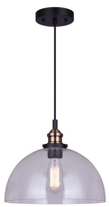 Canarm - IPL674B01BKG - One Light Pendant - Thea - Matte Black And Gold