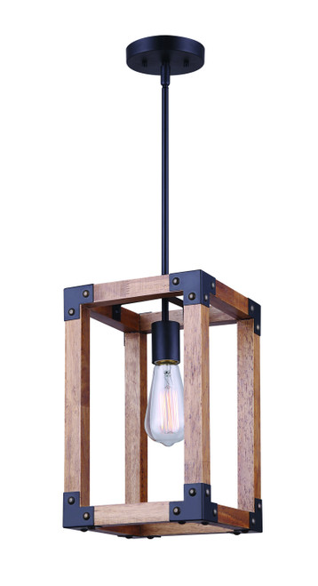 Canarm - IPL756A01BKW - One Light Pendant - Moss - Black/Wood