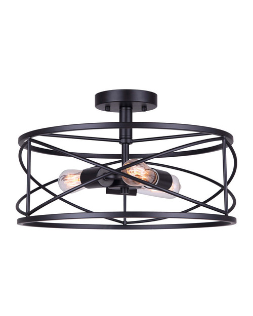 Canarm - ISF1079A03BK - Three Light Semi Flush Mount - Malene - Black