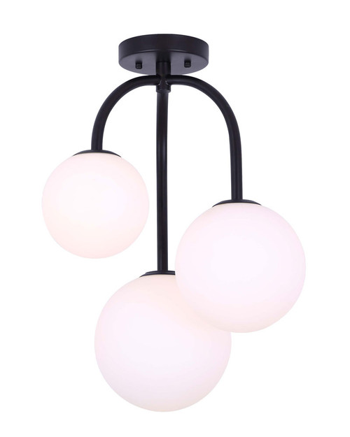 Canarm - ISF747B03BK - Three Light Semi Flush Mount - Gilla - Black