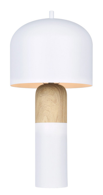 Canarm - ITL1152A18WHW - One Light Table Lamp - Caleb - Matte White & Faux Wood