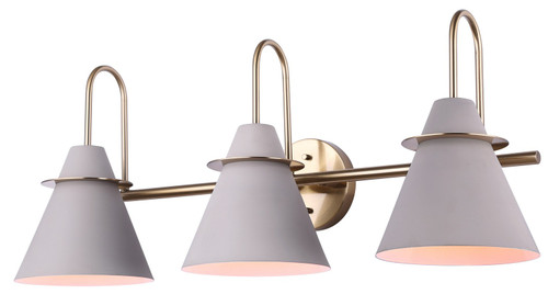 Canarm - IVL1076A03MGG - Three Light Vanity - Talia - Matte Grey And Gold