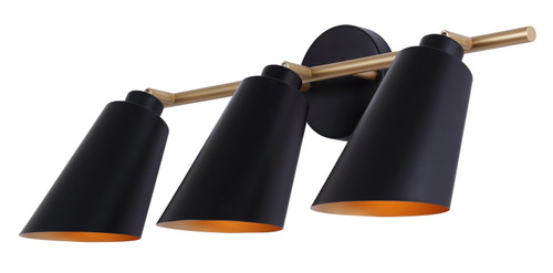 Canarm - IVL1178A03BKG - Three Light Vanity - Rame - Matte Black And Gold