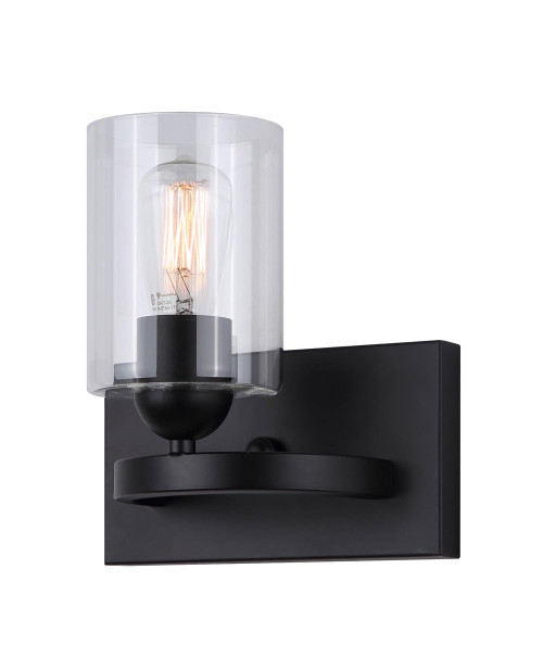 Canarm - IVL370A01BK-CL - One Light Vanity - Hampton - Matte Black