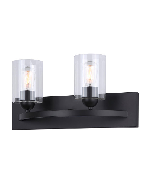 Canarm - IVL370A02BK-CL - Two Light Vanity - Hampton - Matte Black