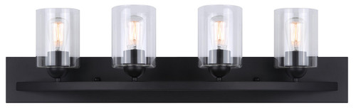 Canarm - IVL370A04BK-CL - Four Light Vanity - Hampton - Matte Black