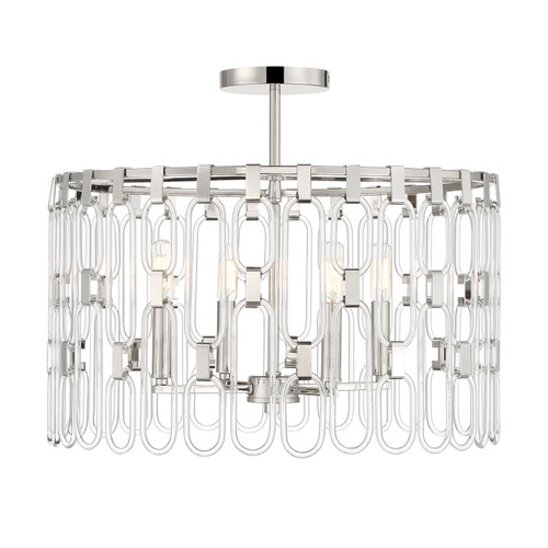 George Kovacs - P5384-613 - Four Light Convertible Semi Flush / Pendant - Charming - Polished Nickel