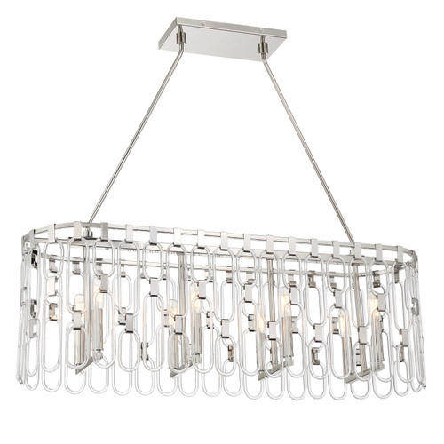 George Kovacs - P5388-613 - Eight Light Island Pendant - Charming - Polished Nickel