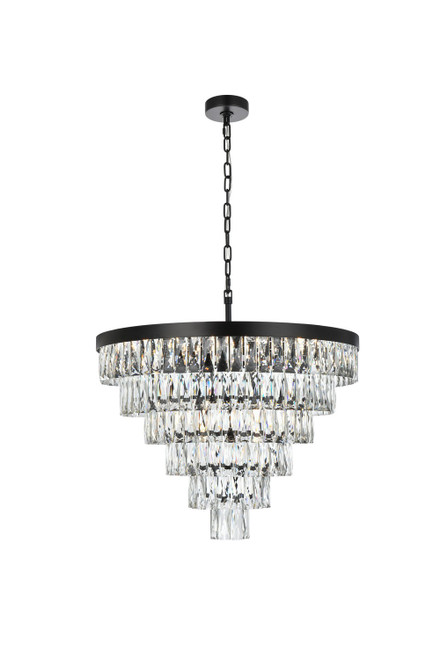 Elegant Lighting - 1060D27BK - 13 Light Chandelier - Josephine - Black and Clear