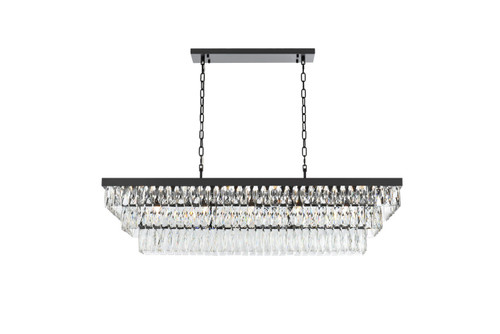 Elegant Lighting - 1060G48BK - 17 Light Chandelier - Josephine - Black and Clear