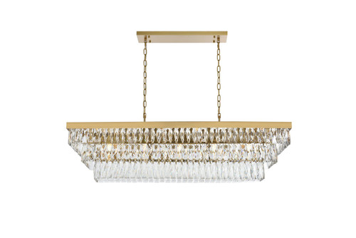 Elegant Lighting - 1060G48SG - 17 Light Chandelier - Josephine - Satin Gold and Clear