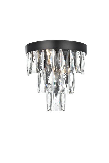 Elegant Lighting - 1060W10BK - Two Light Wall Sconce - Josephine - Black and Clear
