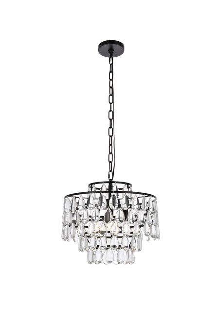 Elegant Lighting - 1102D16BK - Three Light Pendant - Mila - black