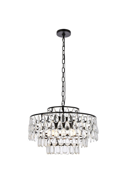 Elegant Lighting - 1102D20BK - Five Light Pendant - Mila - black