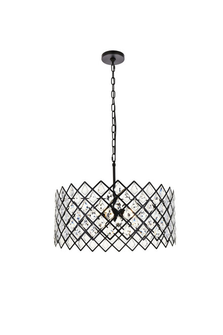 Elegant Lighting - 1111D21BK - Five Light Pendant - Lyla - Black