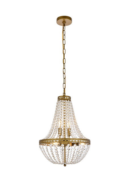 Elegant Lighting - 1113D14BR - Five Light Pendant - Valeria - brass