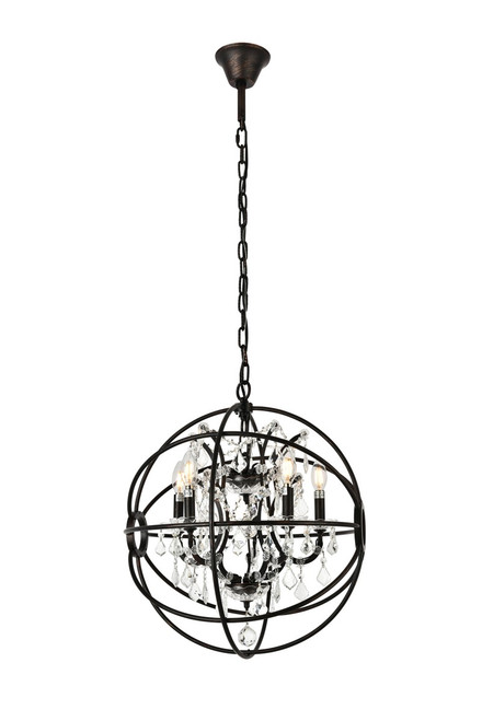 Elegant Lighting - 1130D20DB/RC - Five Light Pendant - Geneva - Dark Bronze
