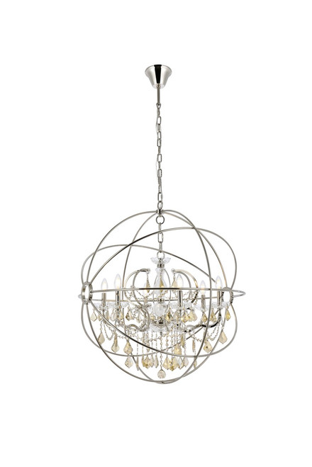 Elegant Lighting - 1130D32PN-GT/RC - Six Light Chandelier - Geneva - Polished nickel