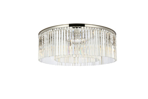 Elegant Lighting - 1208F43PN/RC - Ten Light Flush Mount - Sydney - Polished nickel