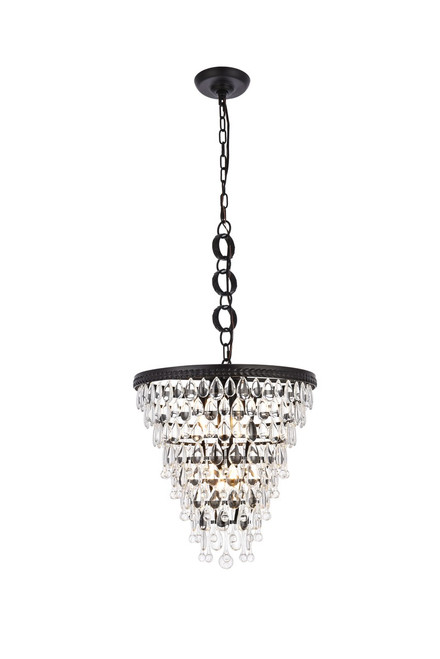 Elegant Lighting - 1219D18BK/RC - Five Light Pendant - Nordic - Black and Clear